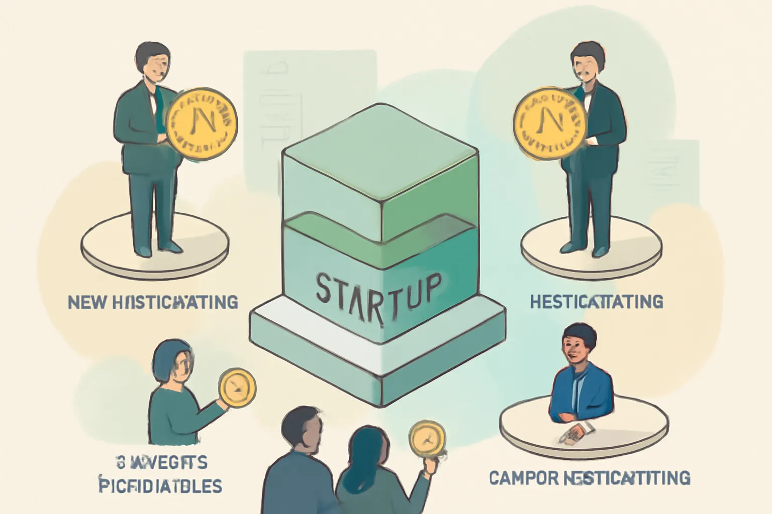 Illustration of startup liquidation preference showing investors and founders with layered payout order