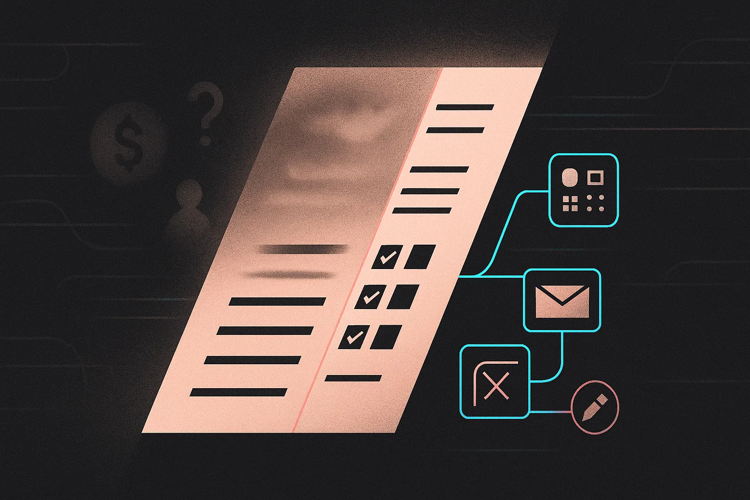 Isometric contract: vague to precise; capital, investor list, email proof, and no-authority icons.