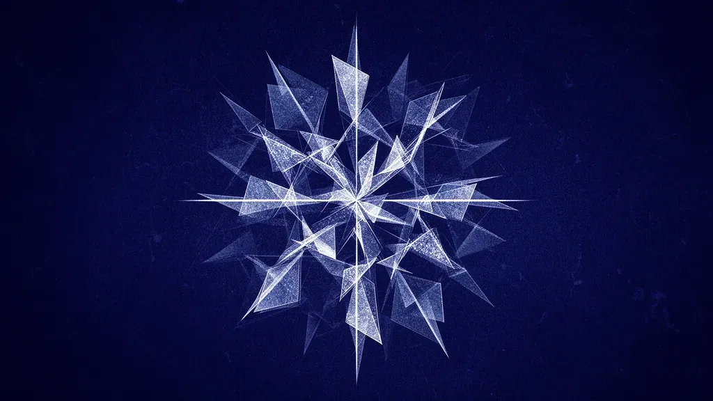 Abstract navy composition of a centered radiant crystalline cluster within a protective geometric lattice, symbolizing user-generated content under a legal shield