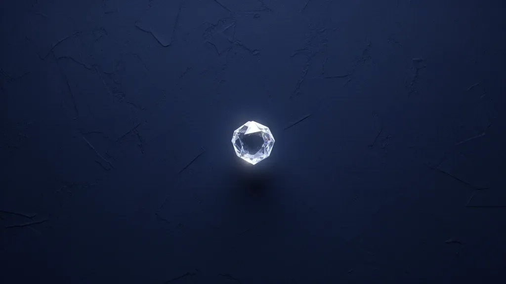Abstract digital fresco: a faceted crystalline form glowing at the center of a deep navy field, its containment boundary breaking open.