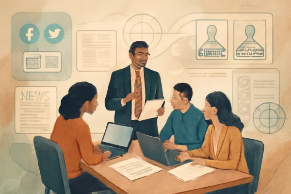 Illustration of startups, investors, and legal counsel navigating Rule 506(c) capital raising